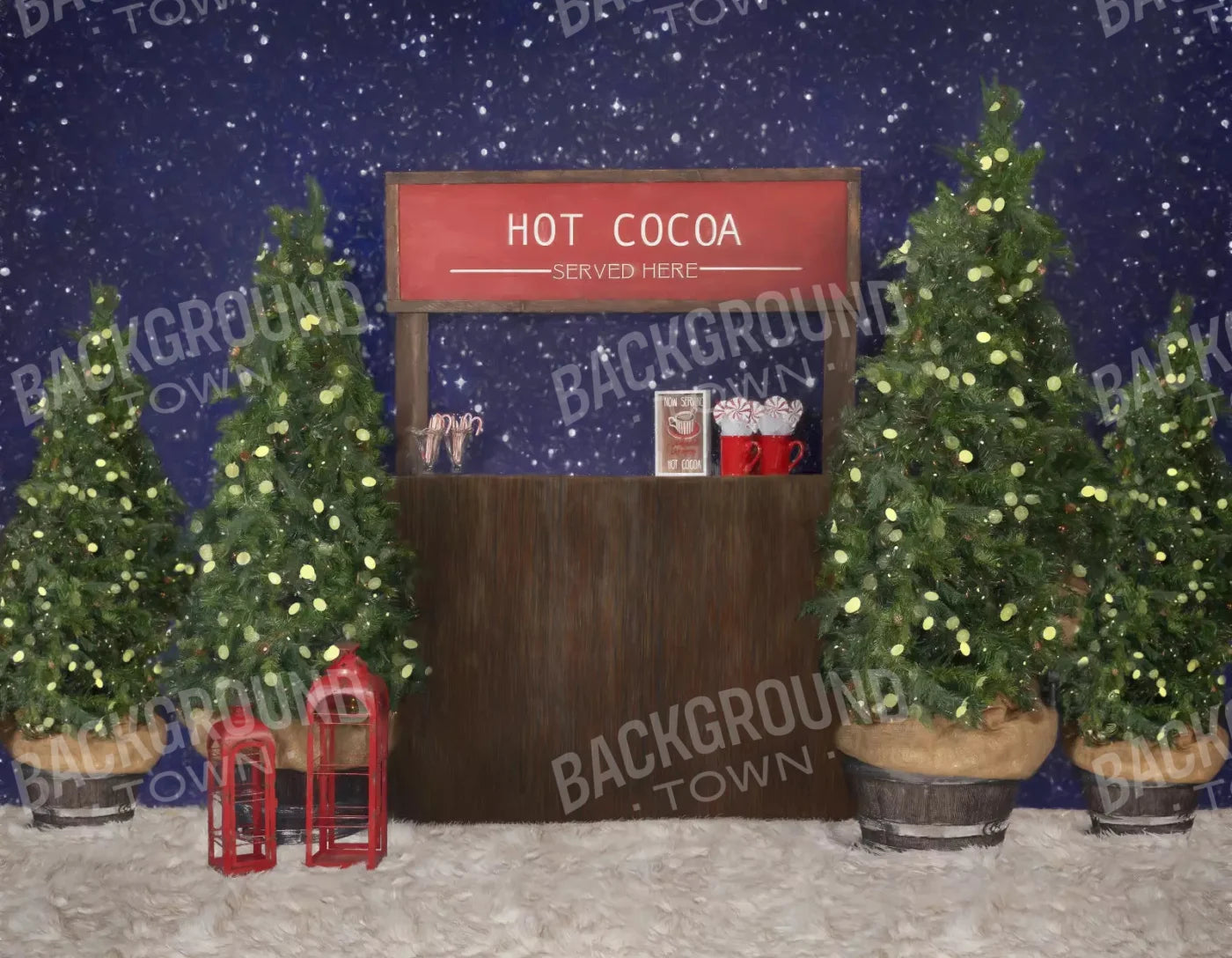 Hot Cocoa 8X6 Fleece ( 96 X 72 Inch ) Backdrop