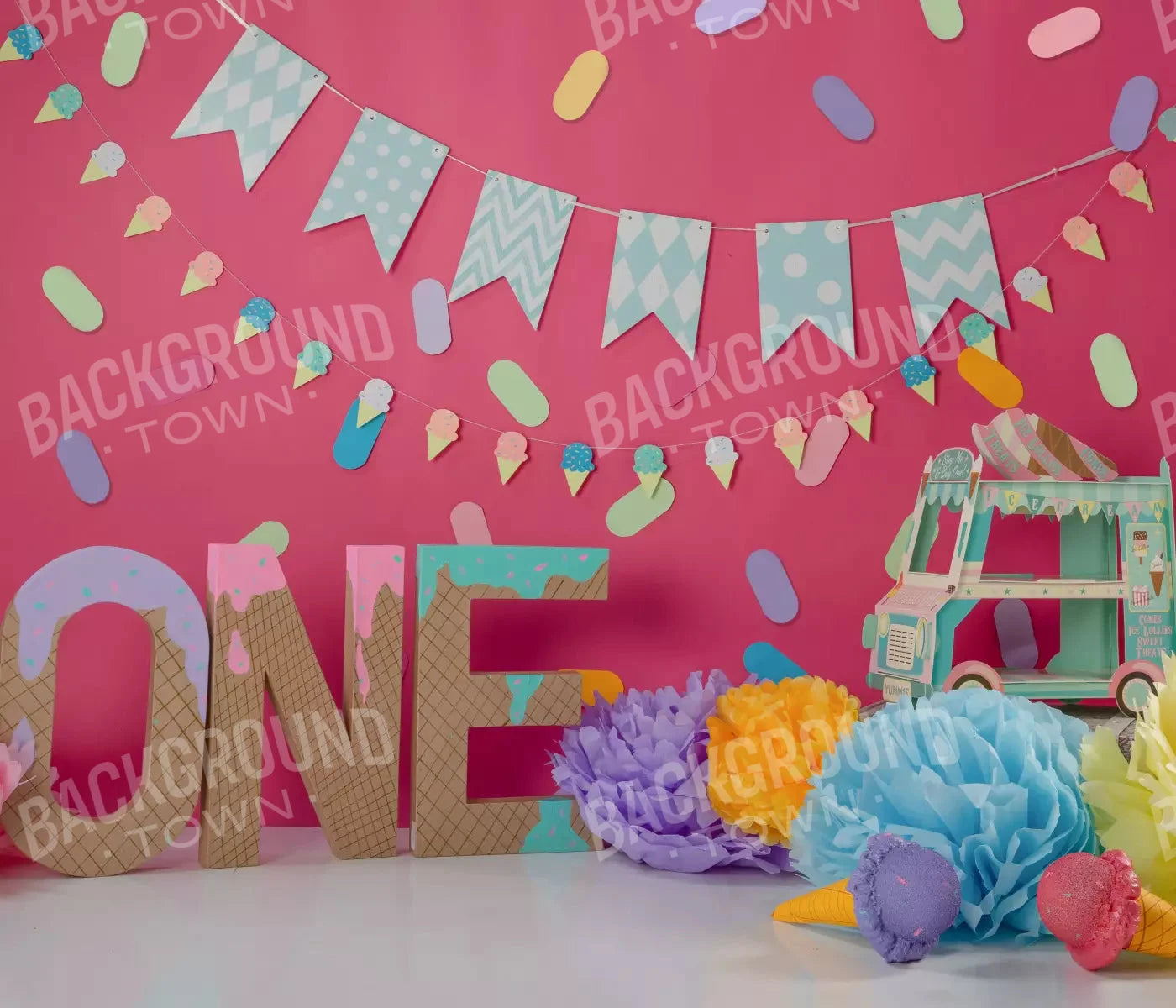 Ice Cream Smash 12X10 Ultracloth ( 144 X 120 Inch ) Backdrop