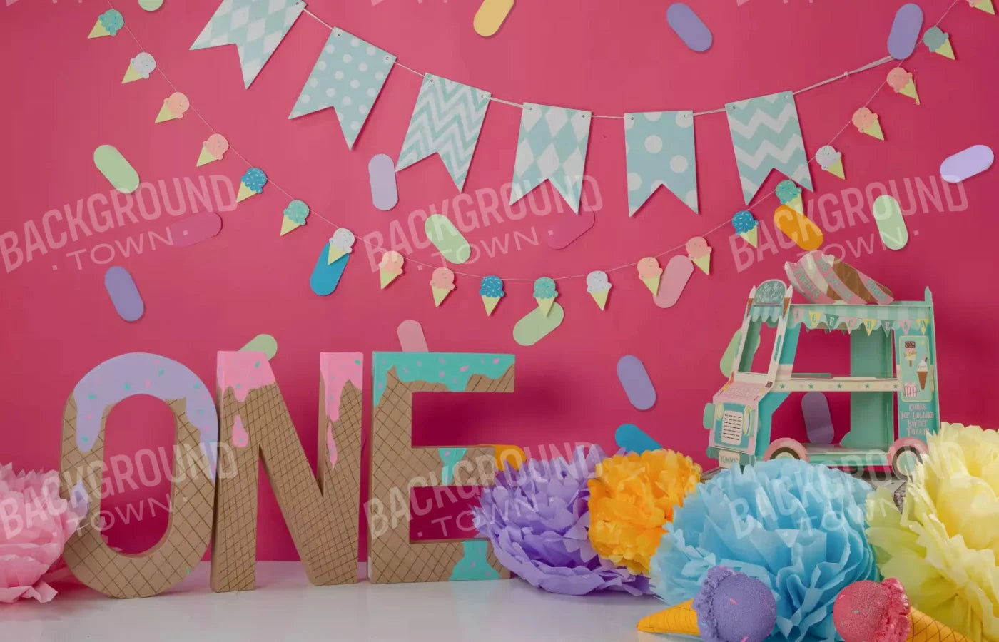 Ice Cream Smash 12X8 Ultracloth ( 144 X 96 Inch ) Backdrop