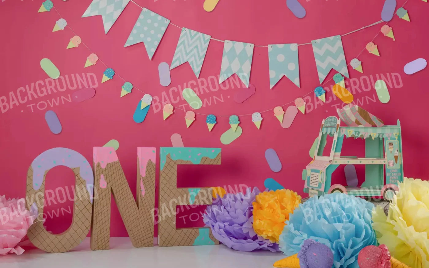 Ice Cream Smash 14X9 Ultracloth ( 168 X 108 Inch ) Backdrop