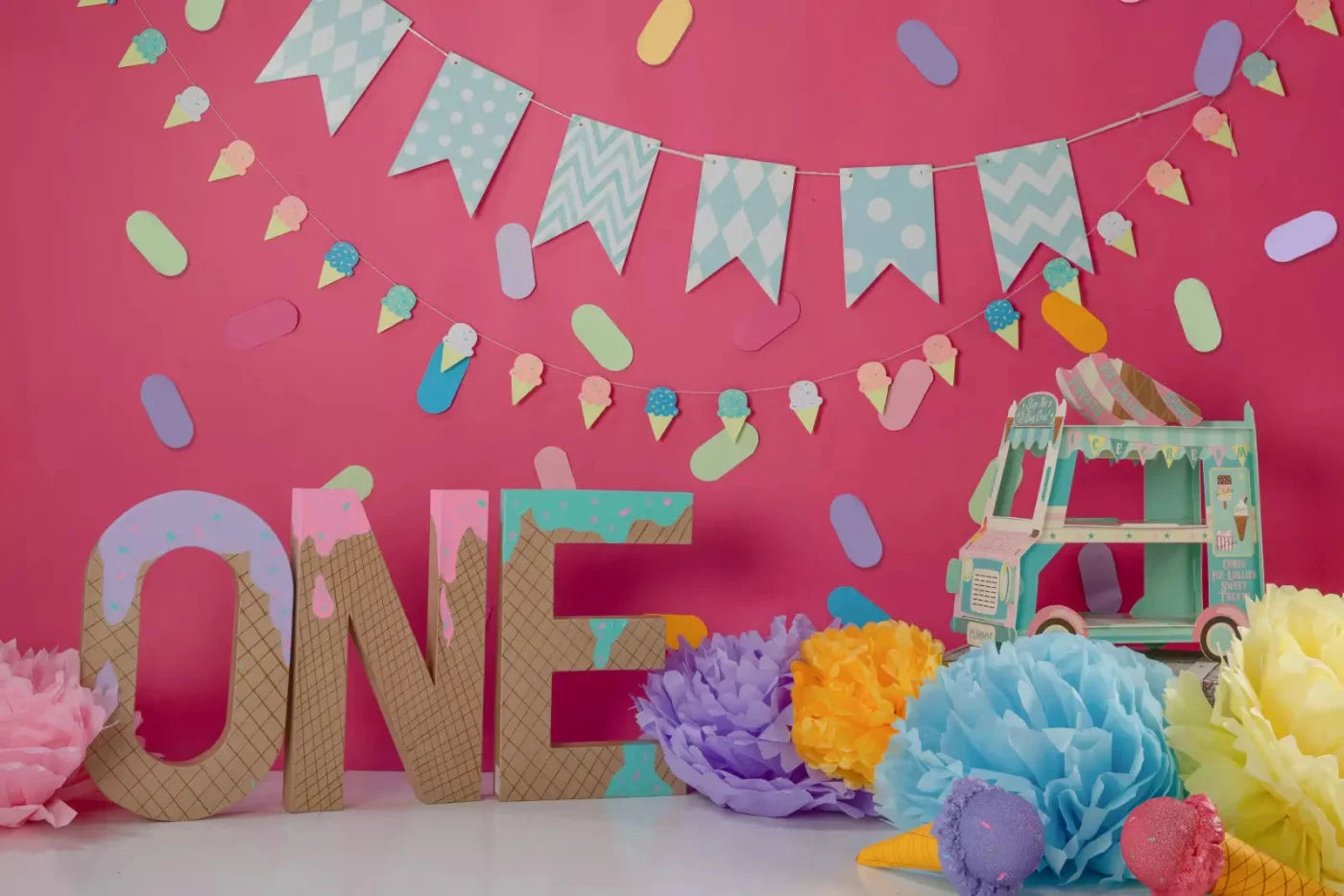 Ice Cream Smash 8X5 Ultracloth ( 96 X 60 Inch ) Backdrop