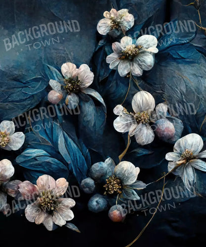 Blue Floral Backdrop for Photography
