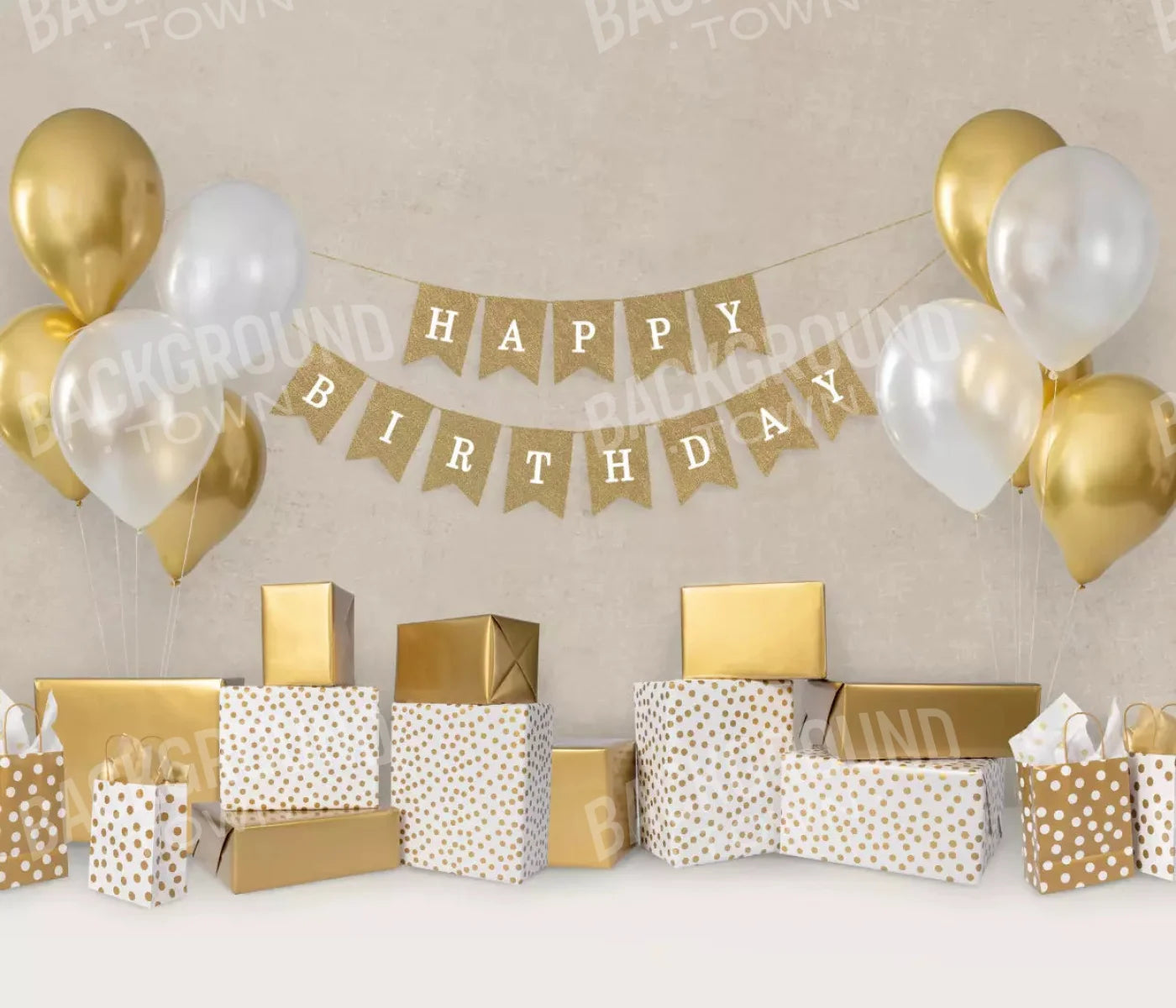 Golden Birthday 12X10 Ultracloth ( 144 X 120 Inch ) Backdrop