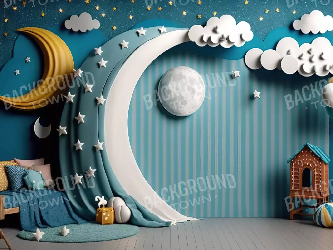 Goodnight Moon 2 68X5 Fleece ( 80 X 60 Inch ) Backdrop