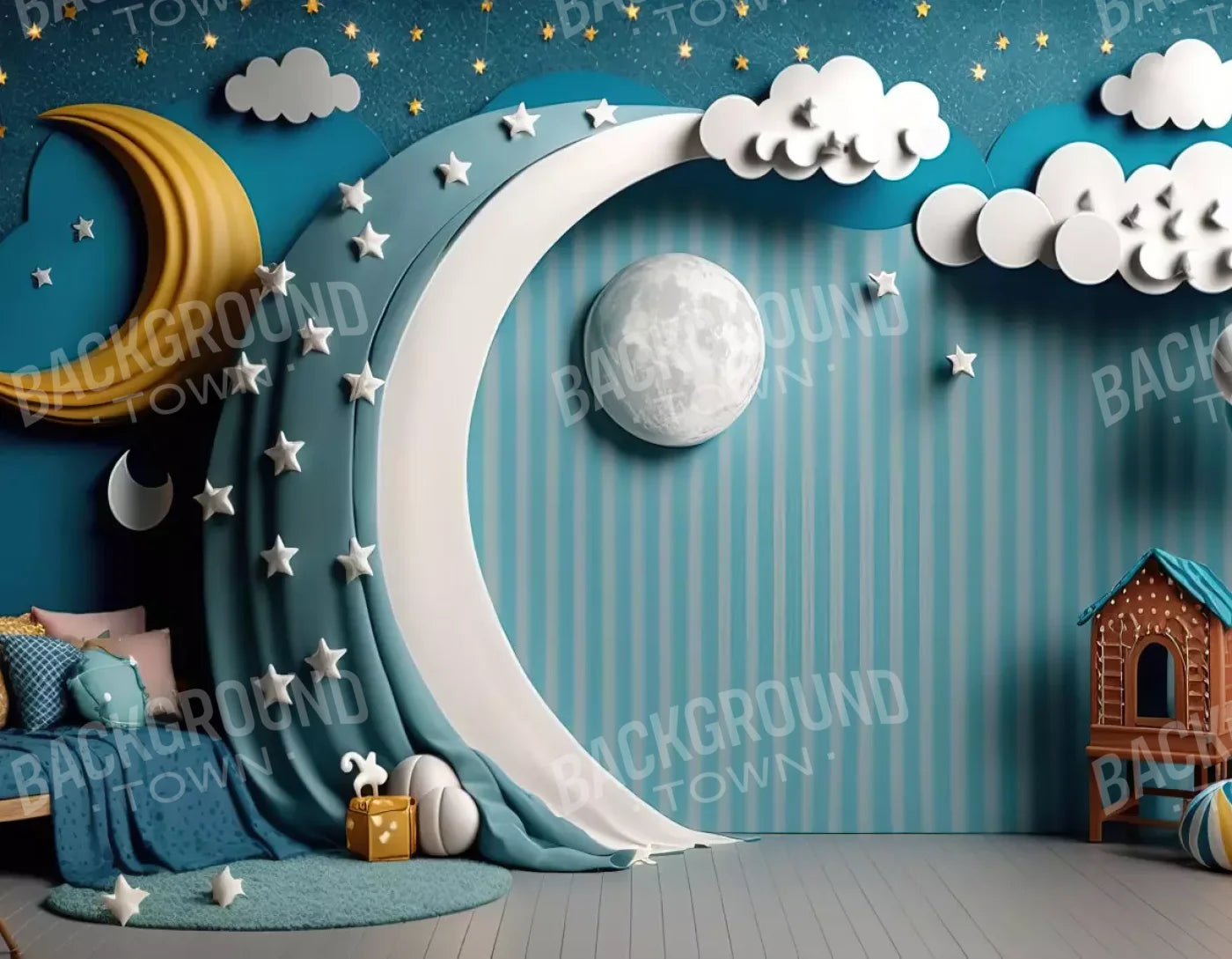 Goodnight Moon 2 8X6 Fleece ( 96 X 72 Inch ) Backdrop