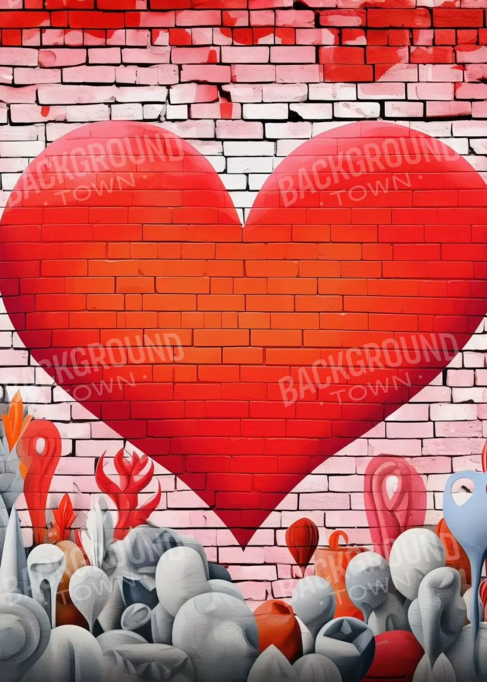 Graffitti Heart Iv 5’X7’ Ultracloth (60 X 84 Inch) Backdrop