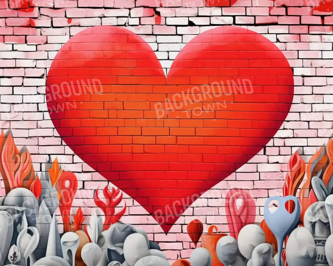 Graffitti Heart Iv 10’X8’ Fleece (120 X 96 Inch) Backdrop