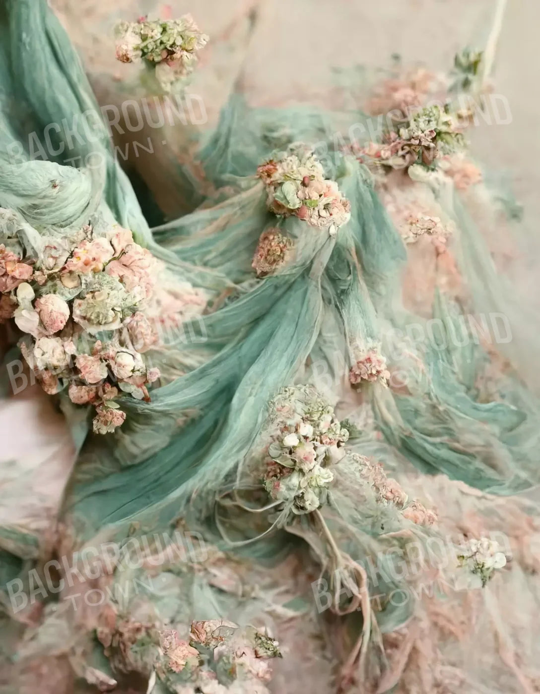 Mint Floral 10X12 Ultracloth Backdrop