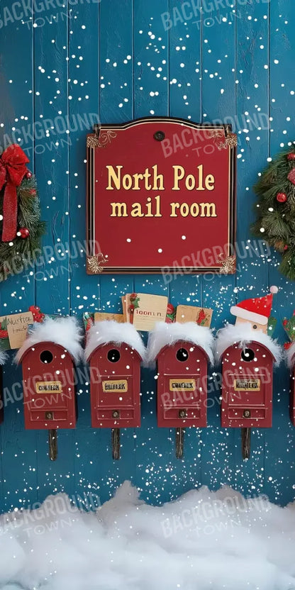 North Pole Mail Room Wall 8’X16’ Ultracloth (96 X 192 Inch) Backdrop