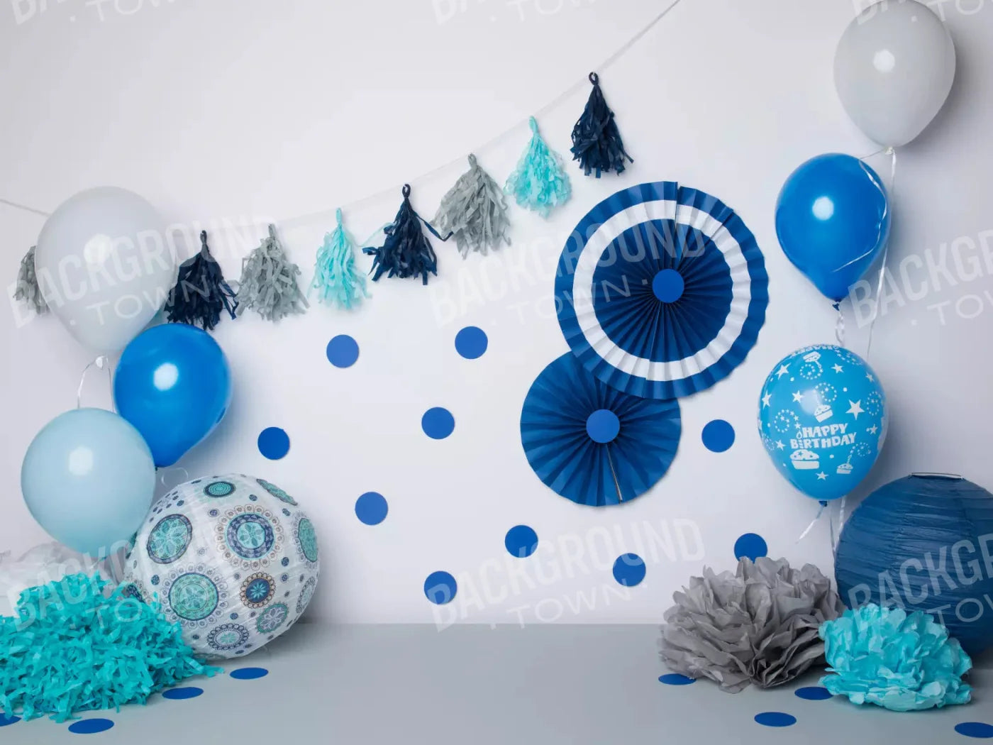 Party Blues 68X5 Fleece ( 80 X 60 Inch ) Backdrop