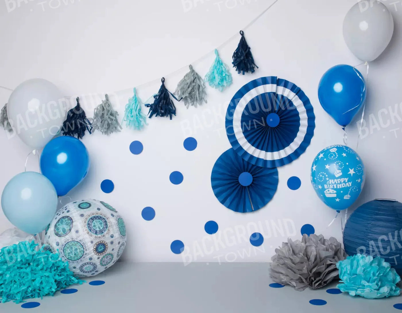 Party Blues 8X6 Fleece ( 96 X 72 Inch ) Backdrop