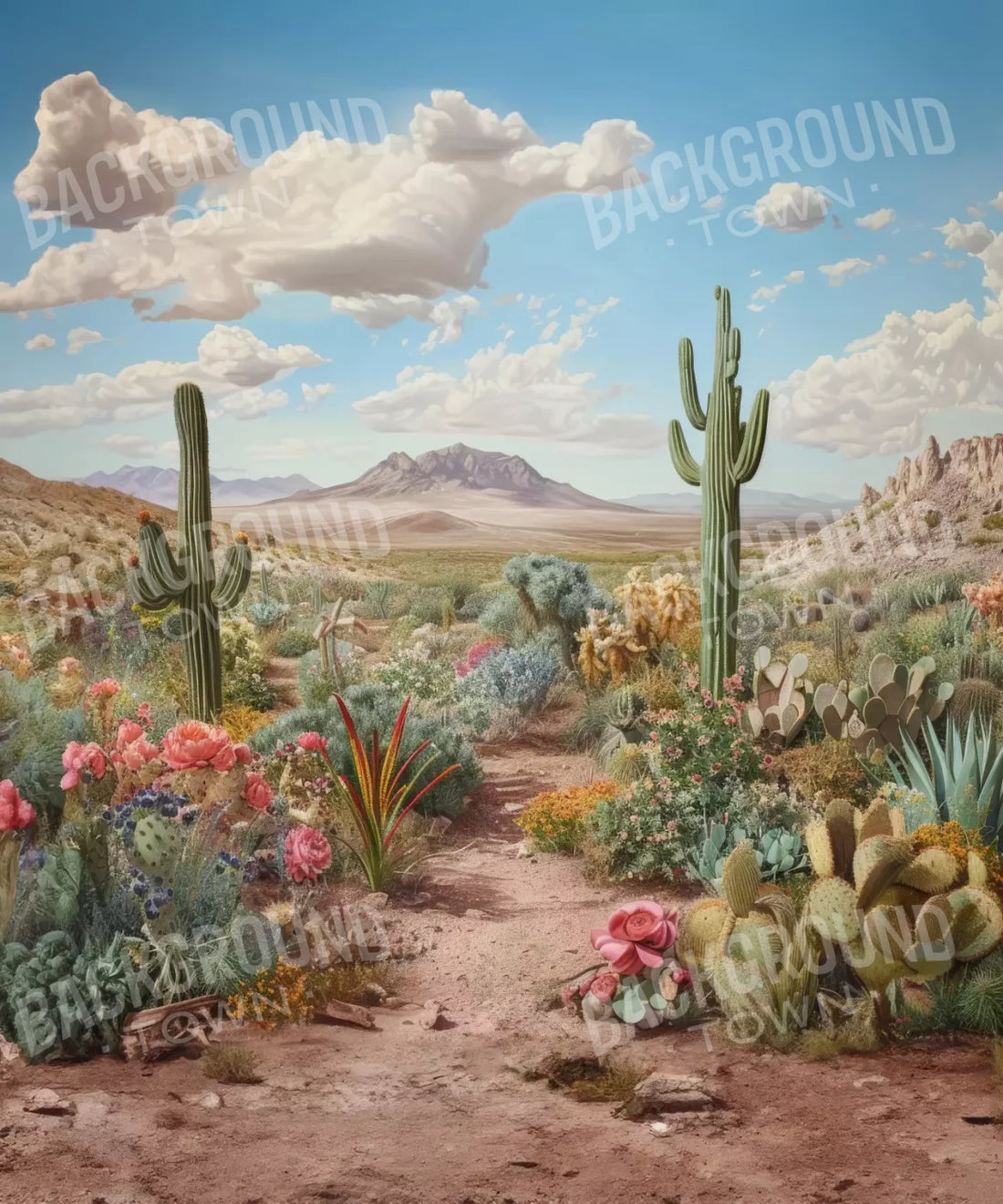 Desert, Brown, Green Backdrop for Photography