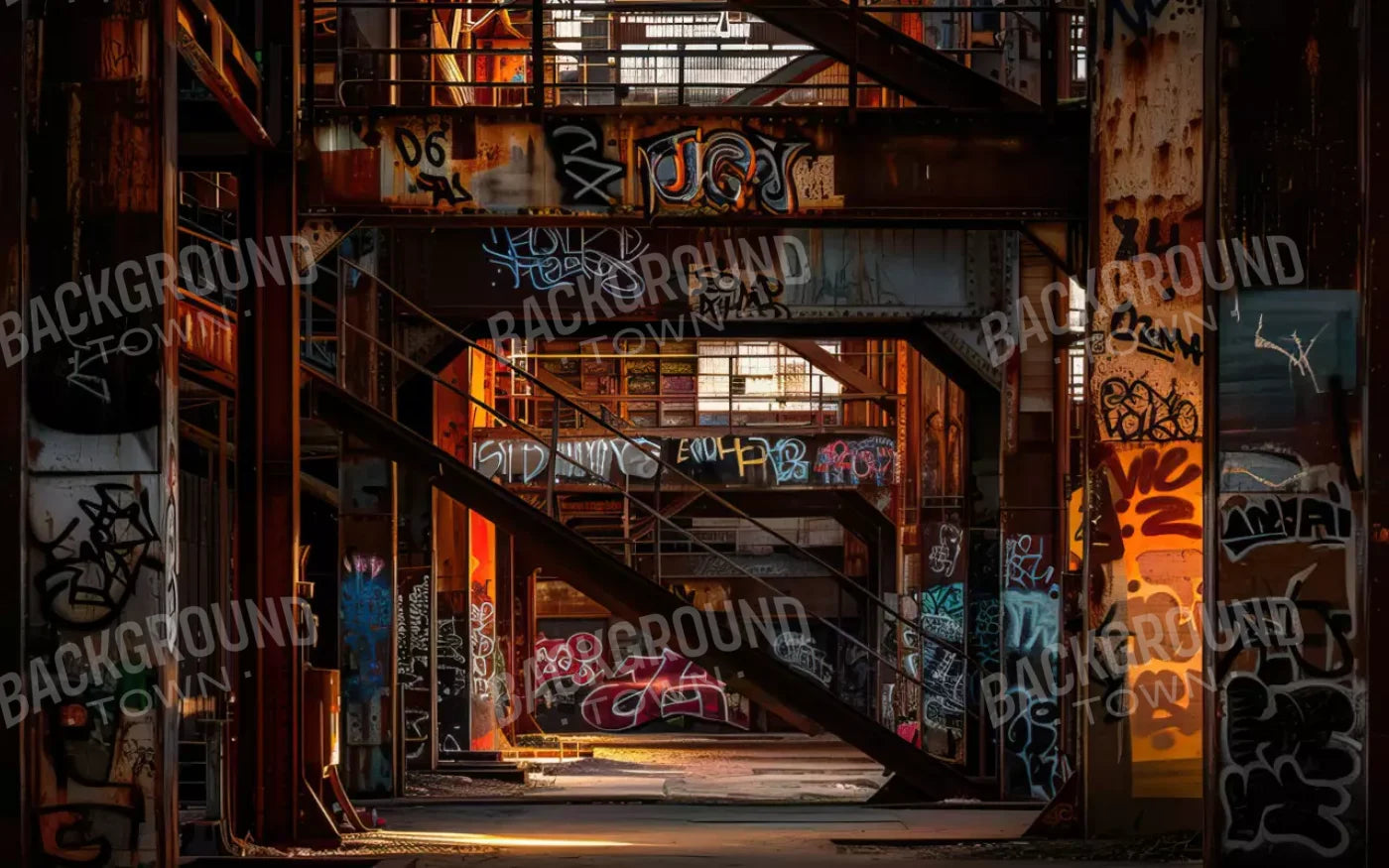 Industrial Urban 002 8X10 16’X10’ Ultracloth (192 X 120 Inch) Backdrop