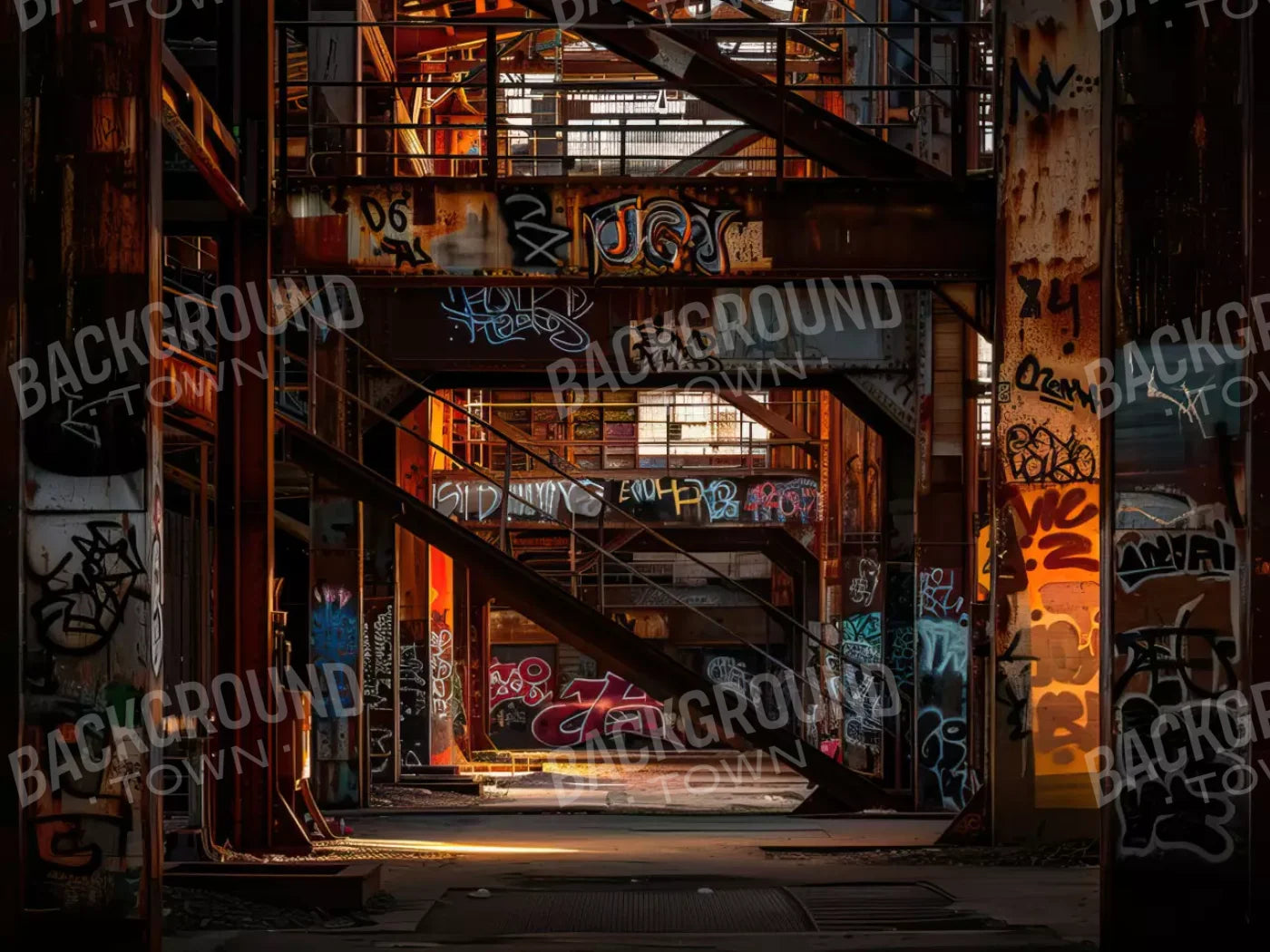 Industrial Urban 002 8X10 8’X6’ Fleece (96 X 72 Inch) Backdrop
