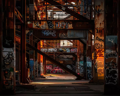 Industrial Urban 002 8X10 10’X8’ Fleece (120 X 96 Inch) Backdrop