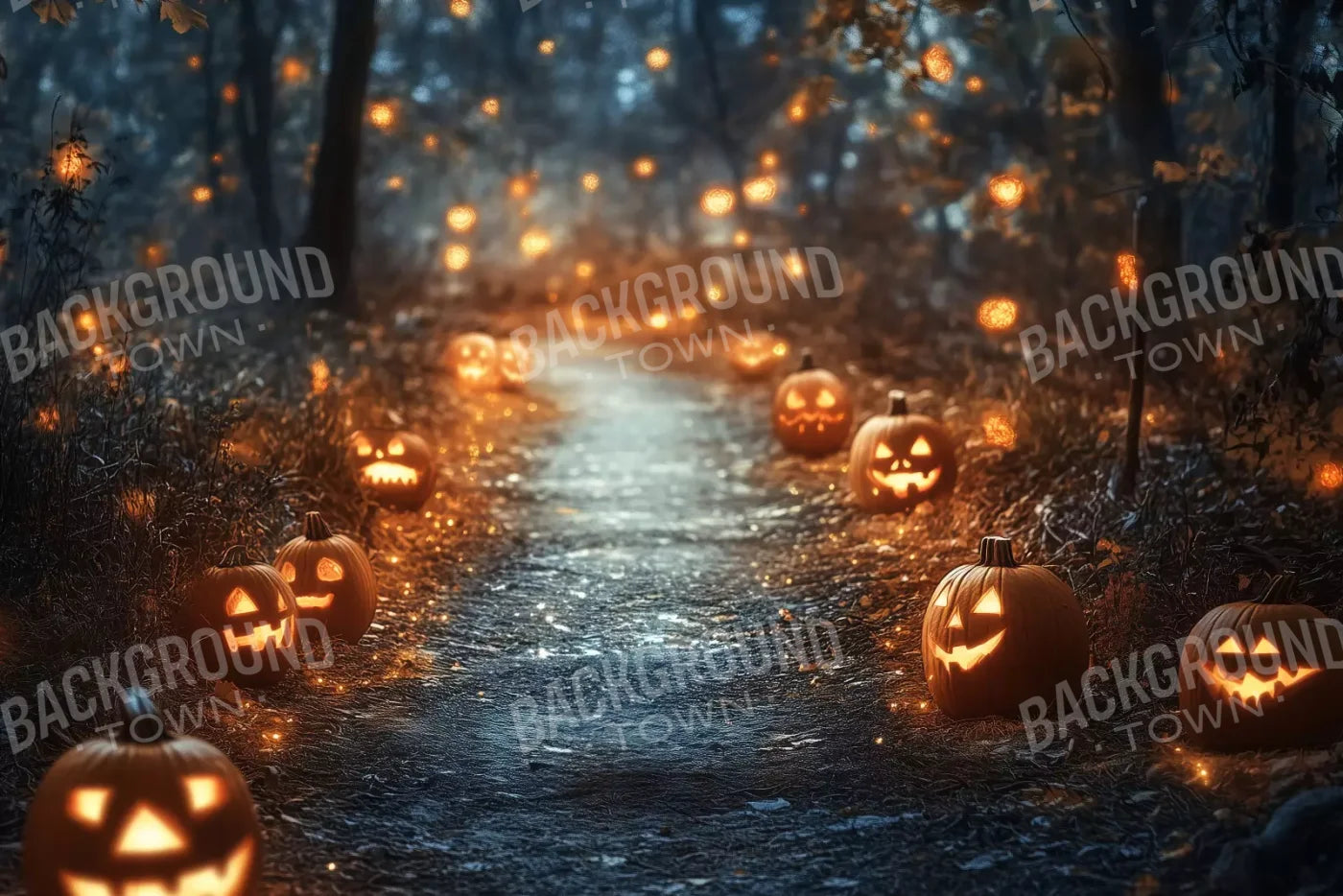 Jackolantern Path 1 12’X8’ Ultracloth (144 X 96 Inch) Backdrop