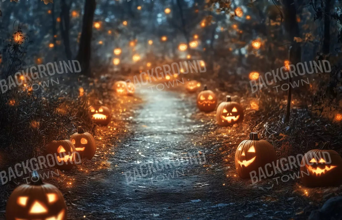 Jackolantern Path 1 14’X9’ Ultracloth (168 X 108 Inch) Backdrop