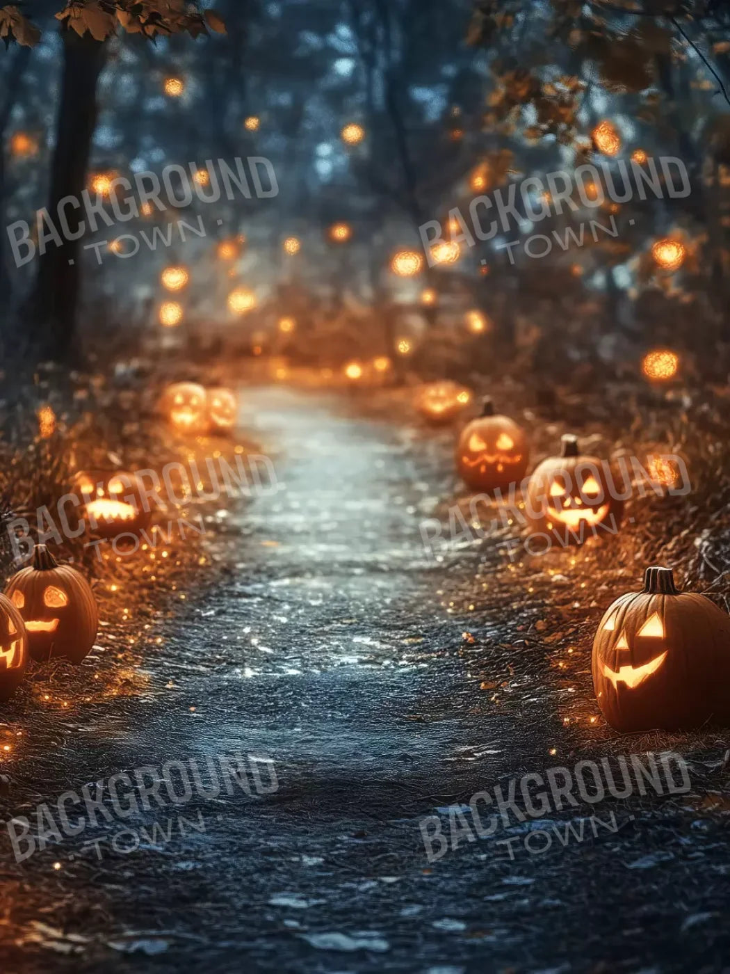 Jackolantern Path 1 5’X6’8 Fleece (60 X 80 Inch) Backdrop