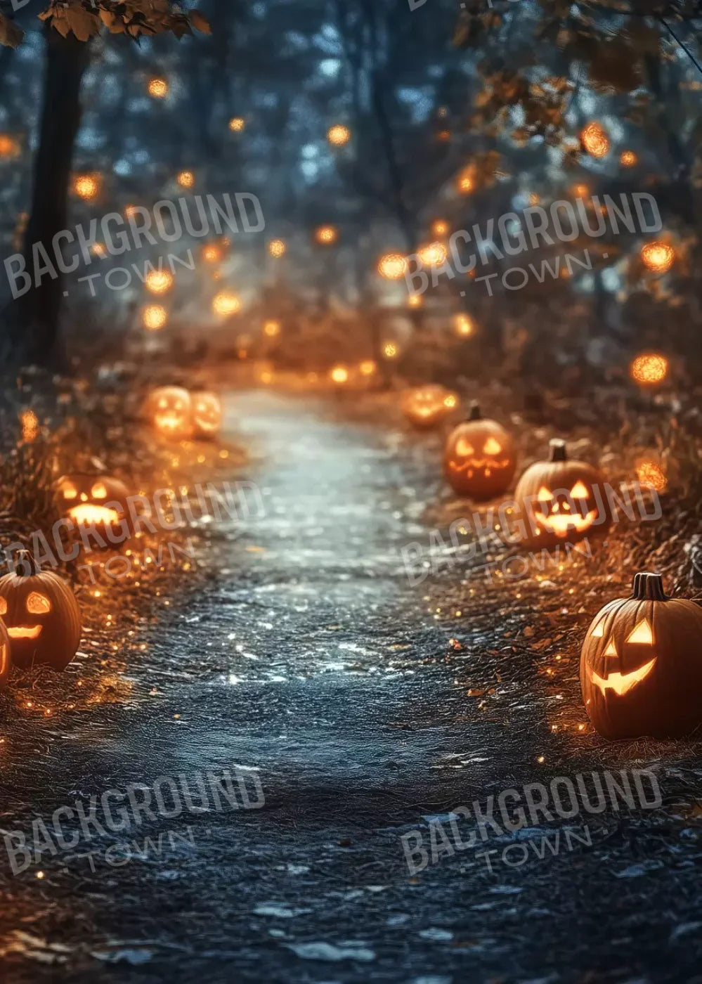 Jackolantern Path 1 5’X7’ Ultracloth (60 X 84 Inch) Backdrop