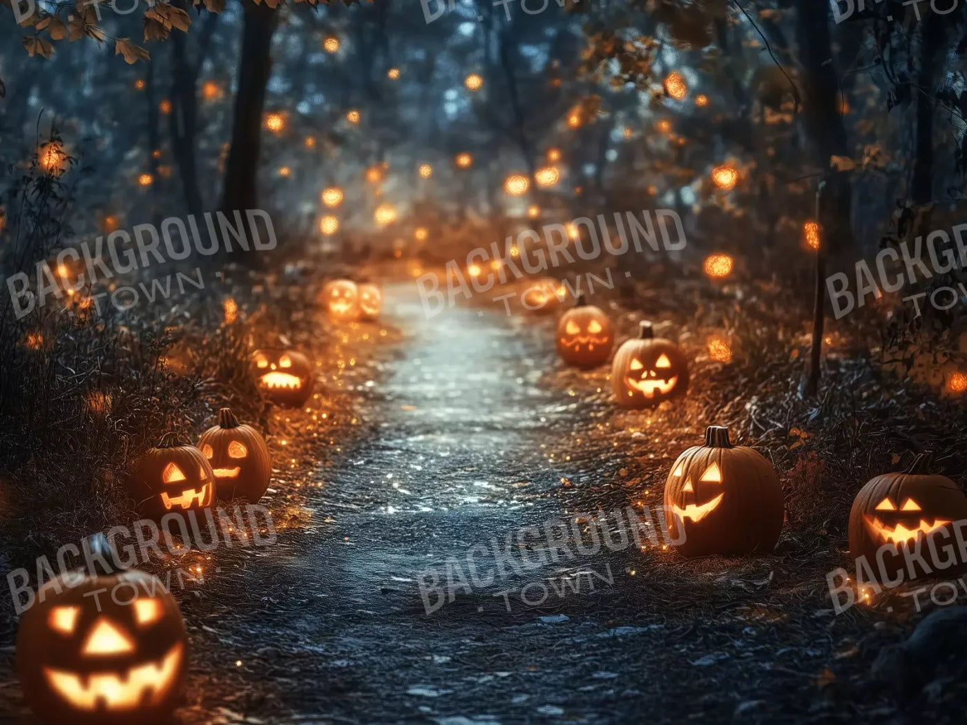 Jackolantern Path 1 6’8X5’ Fleece (80 X 60 Inch) Backdrop