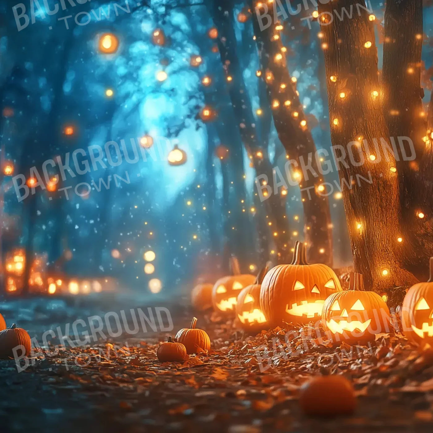 Jack O Lantern Path 2 10’X10’ Ultracloth (120 X Inch) Backdrop