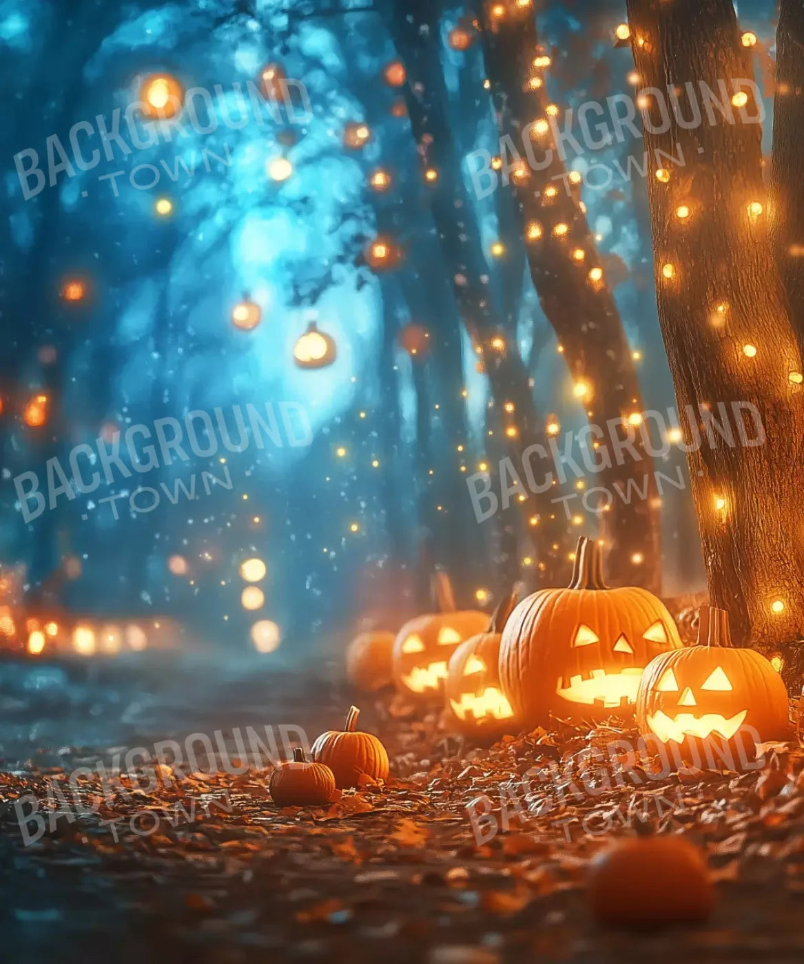 Jack O Lantern Path 2 10’X12’ Ultracloth (120 X 144 Inch) Backdrop