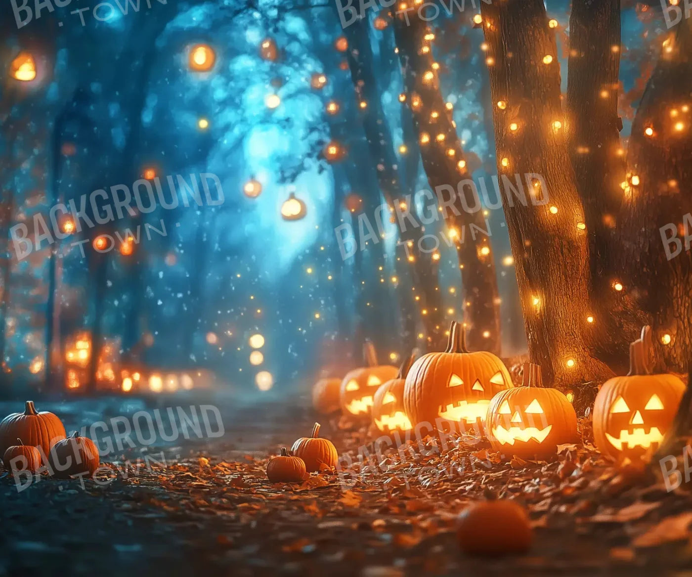 Jack O Lantern Path 2 12’X10’ Ultracloth (144 X 120 Inch) Backdrop