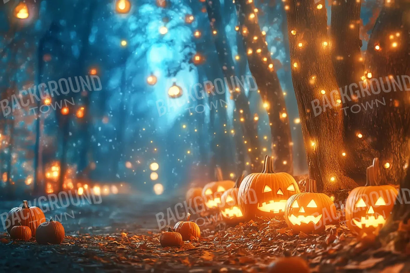 Jack O Lantern Path 2 12’X8’ Ultracloth (144 X 96 Inch) Backdrop