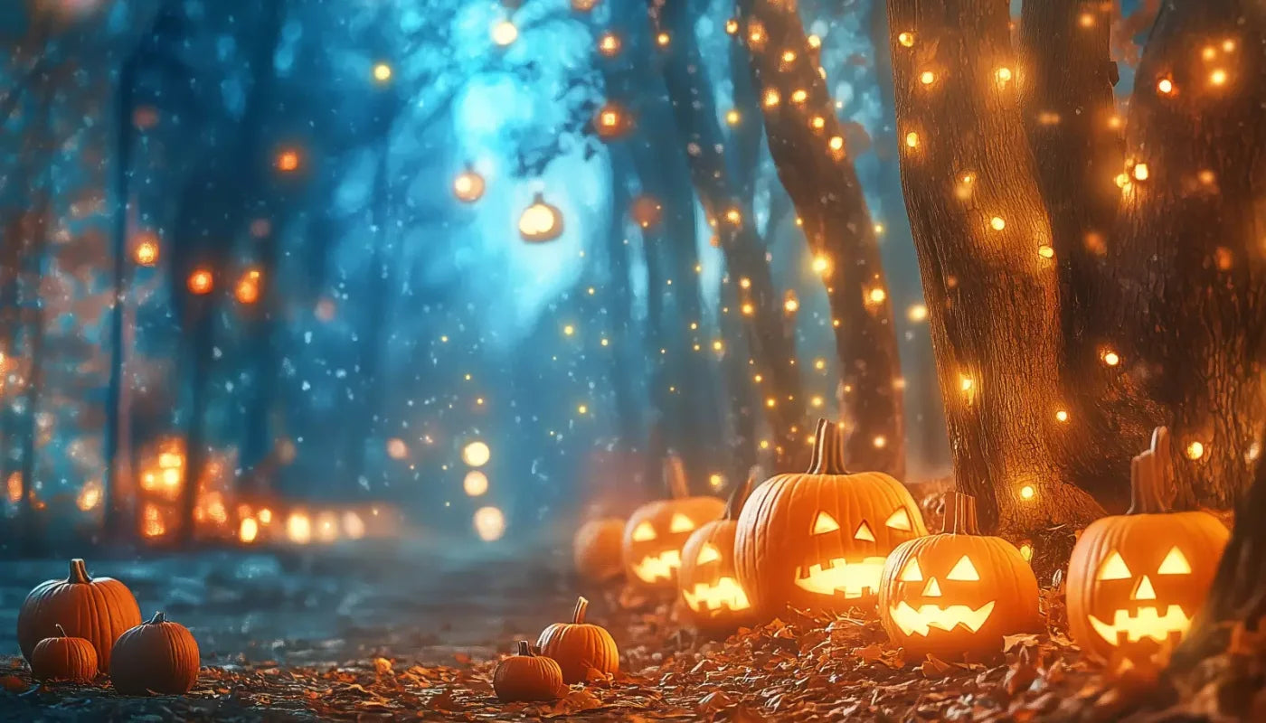 Jack O Lantern Path 2 14’X8’ Ultracloth (168 X 96 Inch) Backdrop