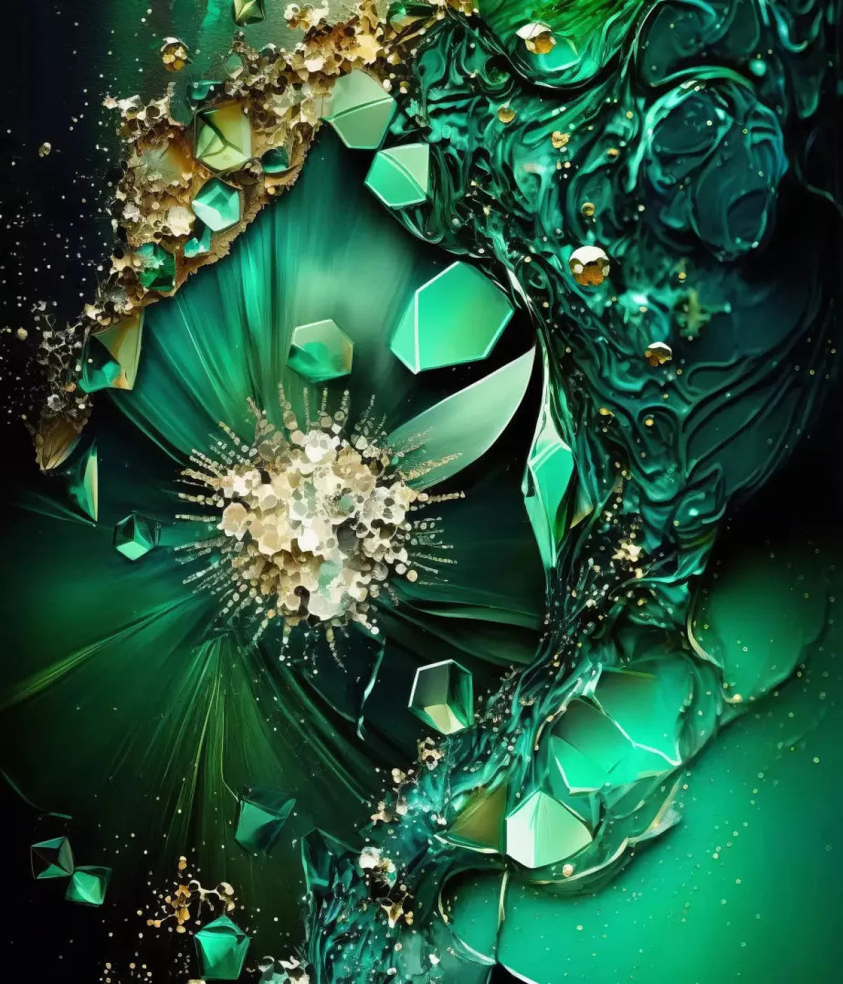 Jewel Abstract In Green 10X12 Ultracloth ( 120 X 144 Inch ) Backdrop
