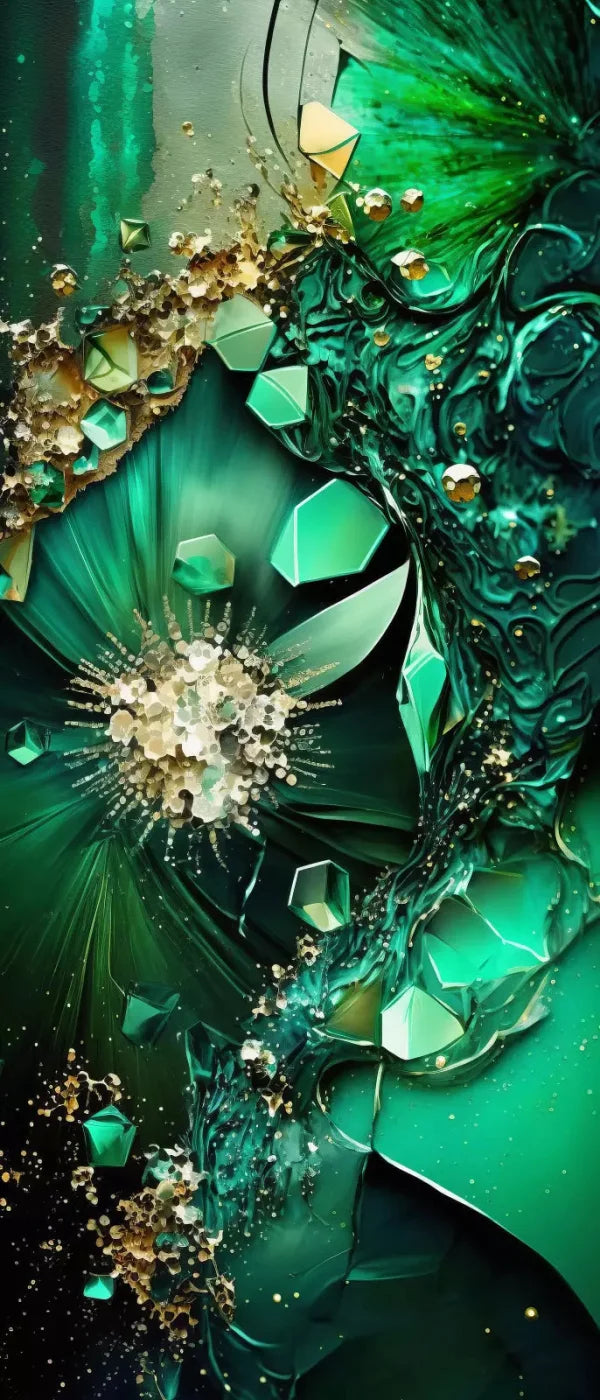 Jewel Abstract In Green 5X12 Ultracloth For Westcott X-Drop ( 60 X 144 Inch ) Backdrop