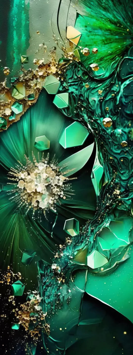 Jewel Abstract In Green 8X20 Ultracloth ( 96 X 240 Inch ) Backdrop