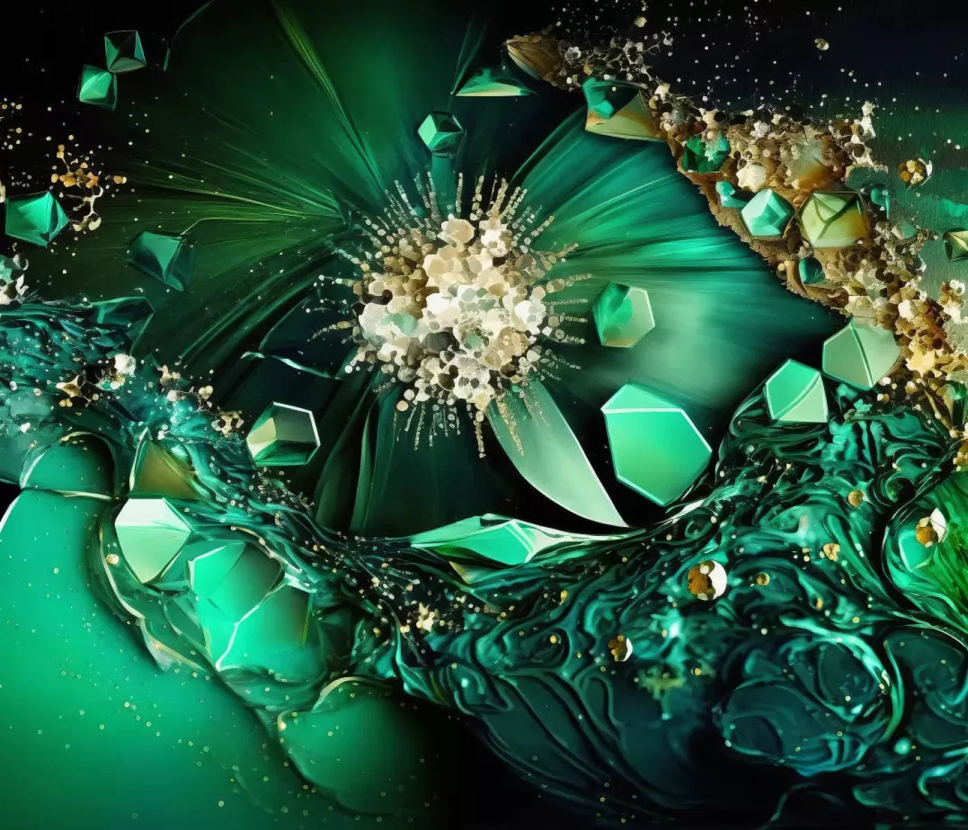 Jewel Abstract In Green H 12X10 Ultracloth ( 144 X 120 Inch ) Backdrop