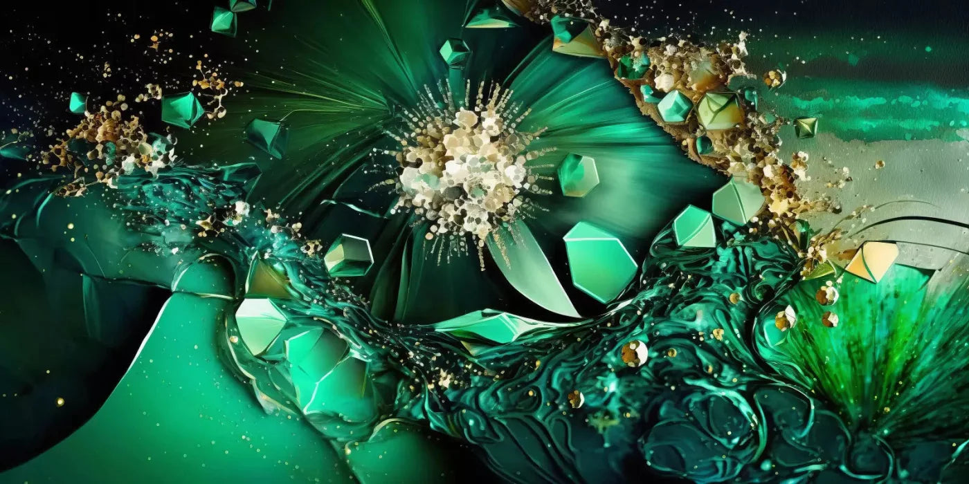 Jewel Abstract In Green H 20X10 Ultracloth ( 240 X 120 Inch ) Backdrop