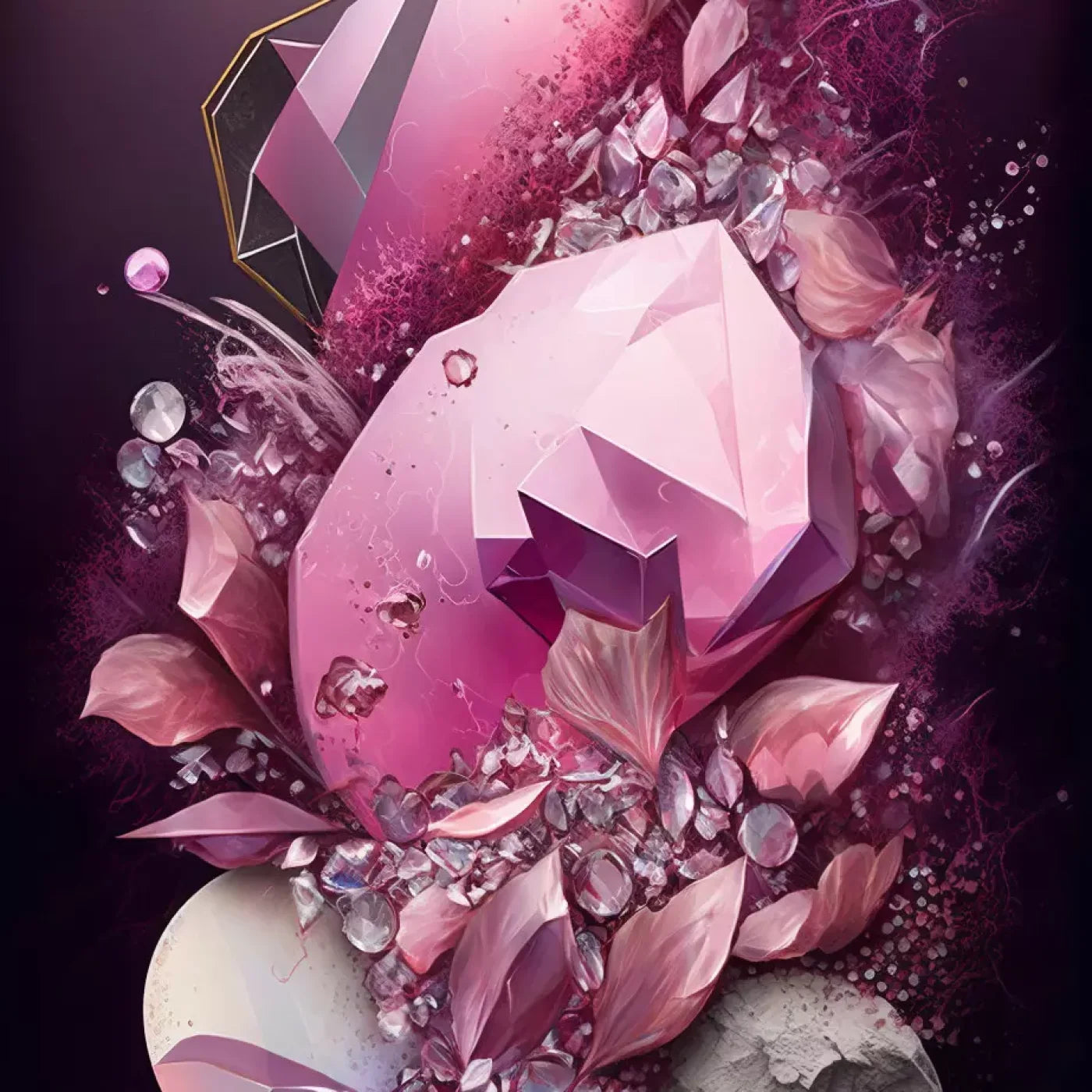 Jewel Abstract In Pink 10X10 Ultracloth ( 120 X Inch ) Backdrop