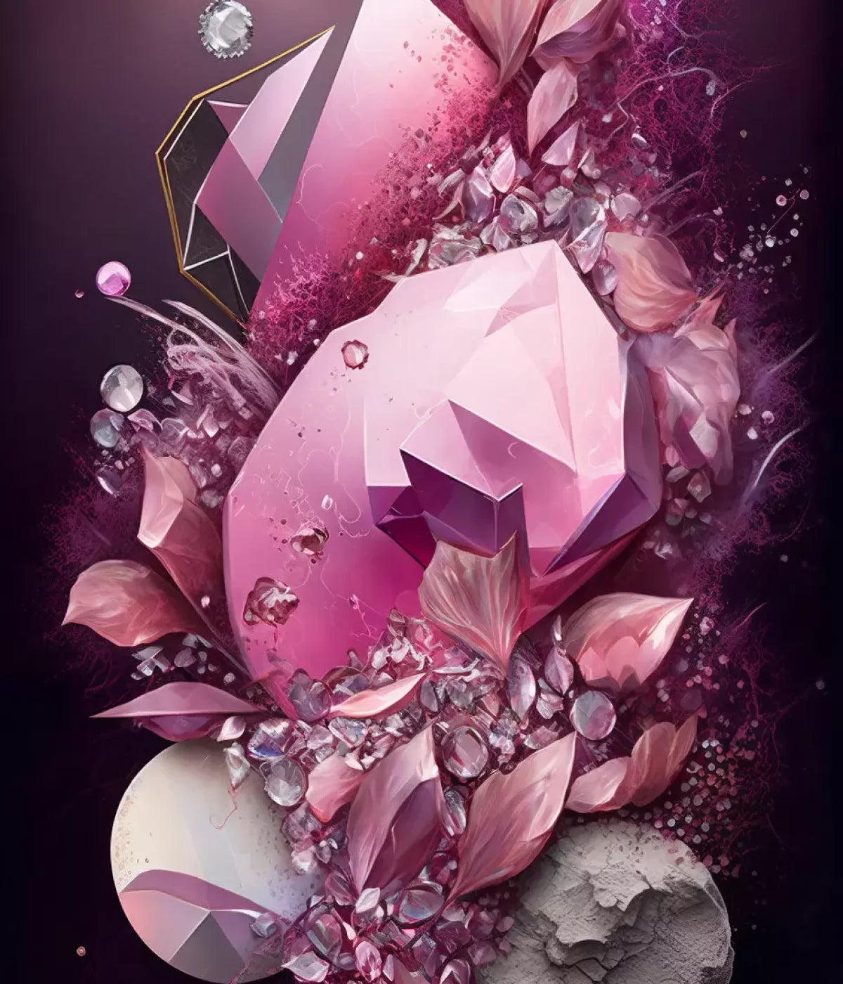 Jewel Abstract In Pink 10X12 Ultracloth ( 120 X 144 Inch ) Backdrop