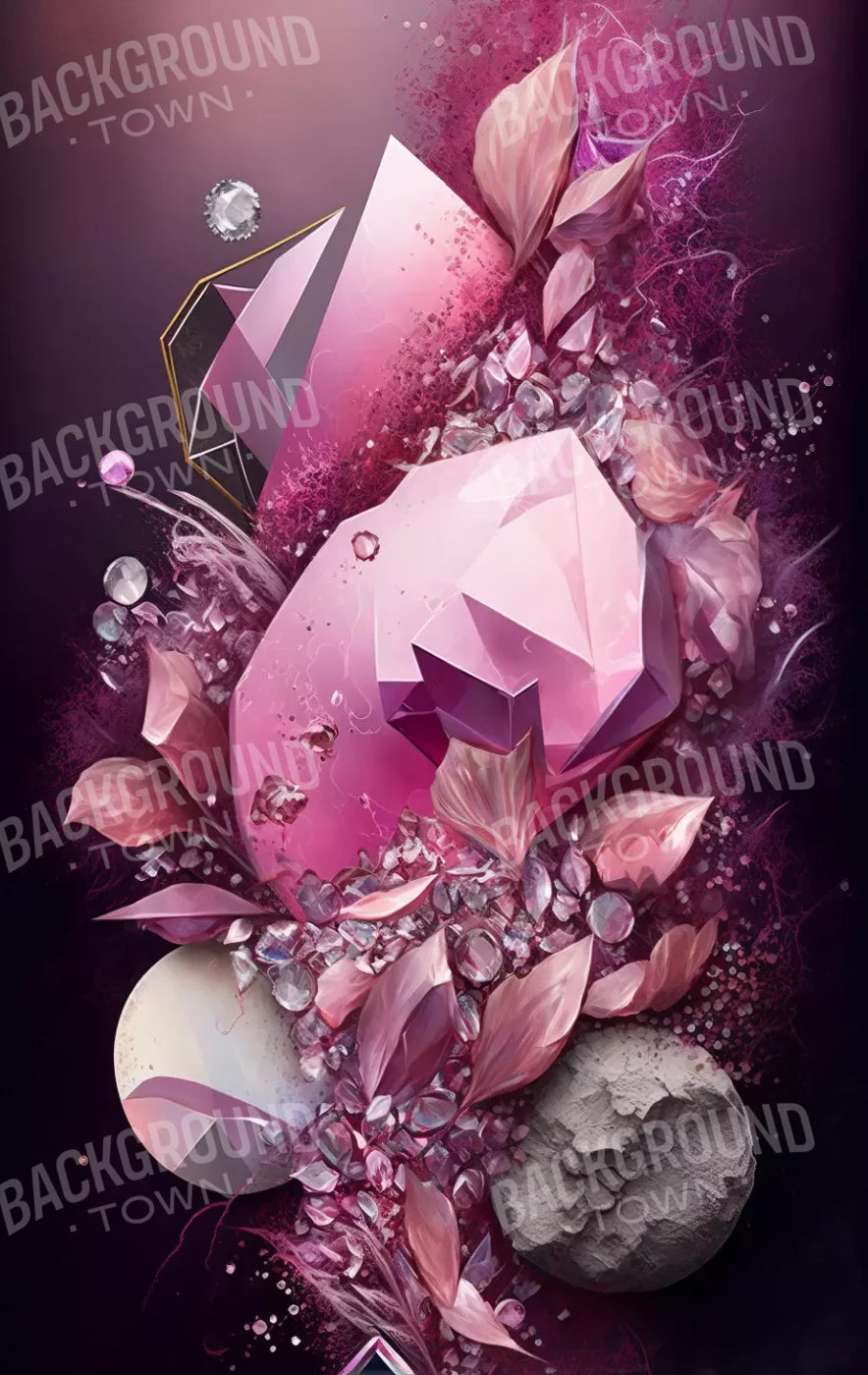 Jewel Abstract In Pink 10X16 Ultracloth ( 120 X 192 Inch ) Backdrop