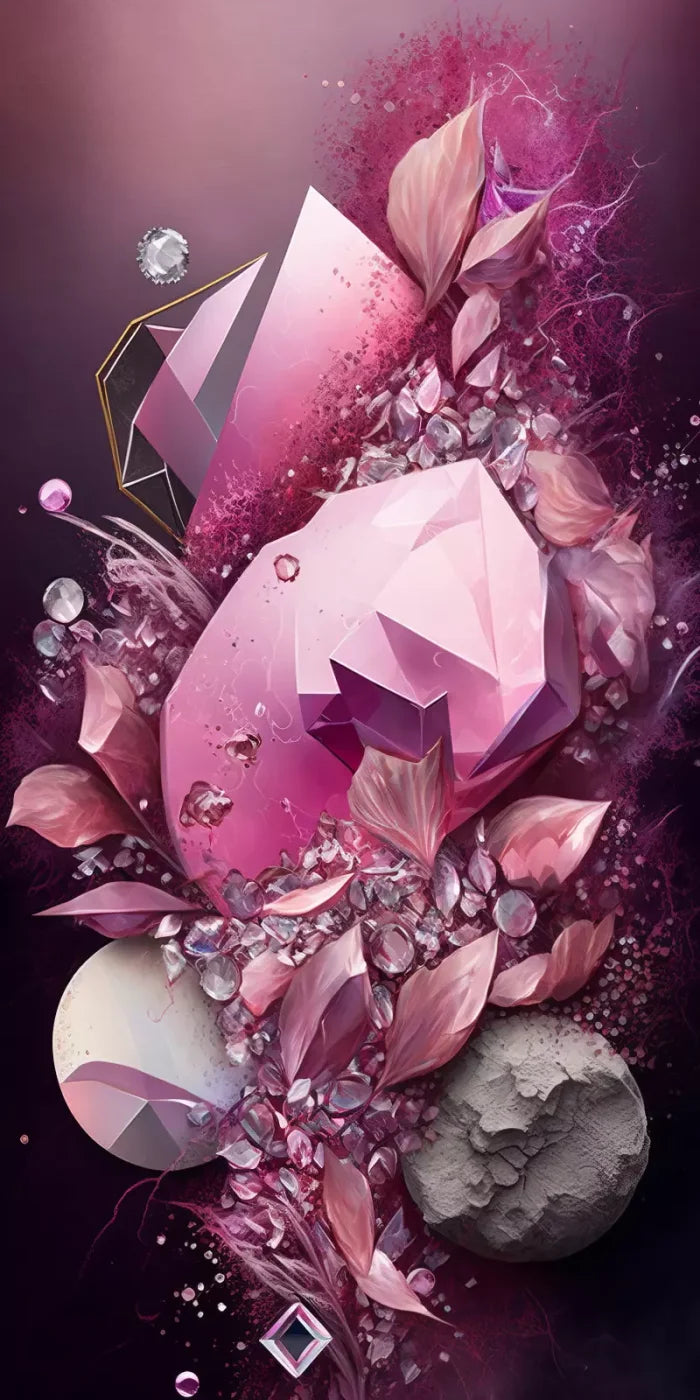 Jewel Abstract In Pink 10X20 Ultracloth ( 120 X 240 Inch ) Backdrop