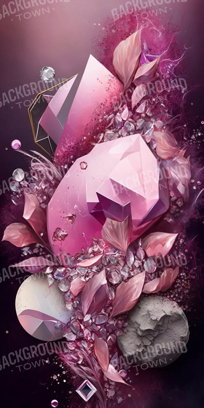 Jewel Abstract In Pink 10X20 Ultracloth ( 120 X 240 Inch ) Backdrop