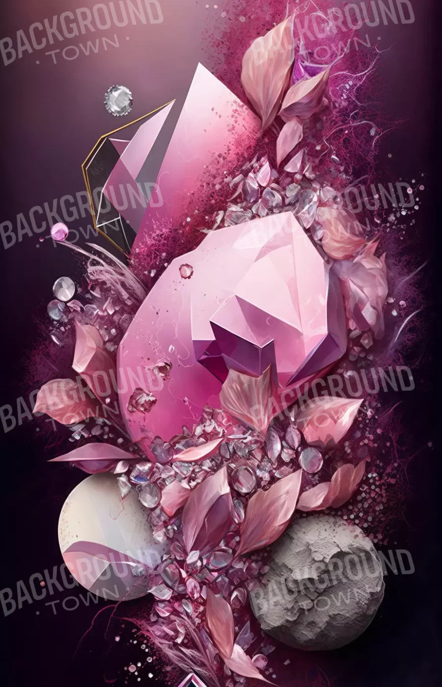 Jewel Abstract In Pink 8X12 Ultracloth ( 96 X 144 Inch ) Backdrop