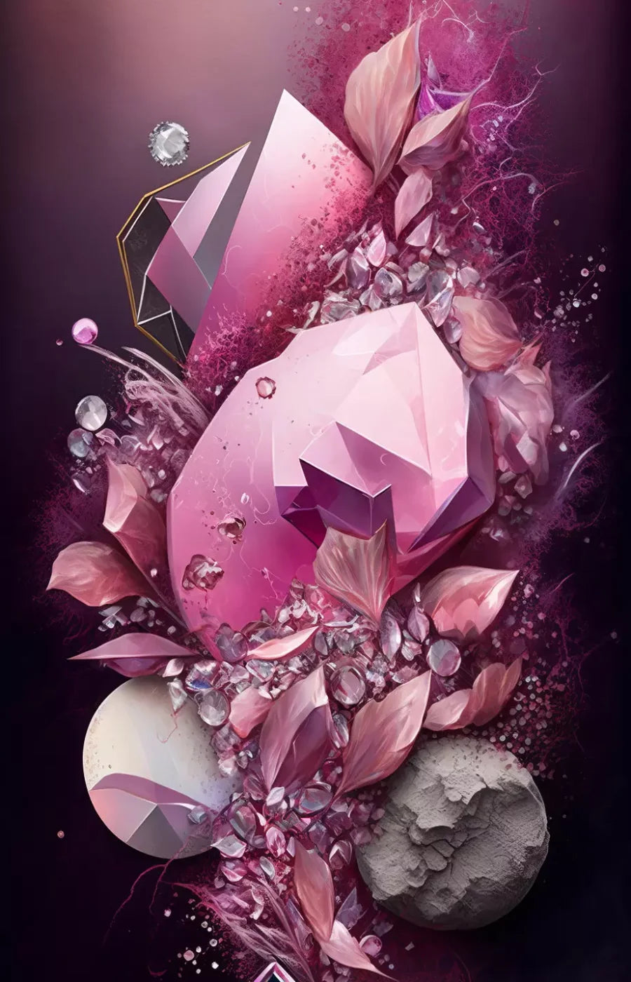 Jewel Abstract In Pink 8X12 Ultracloth ( 96 X 144 Inch ) Backdrop