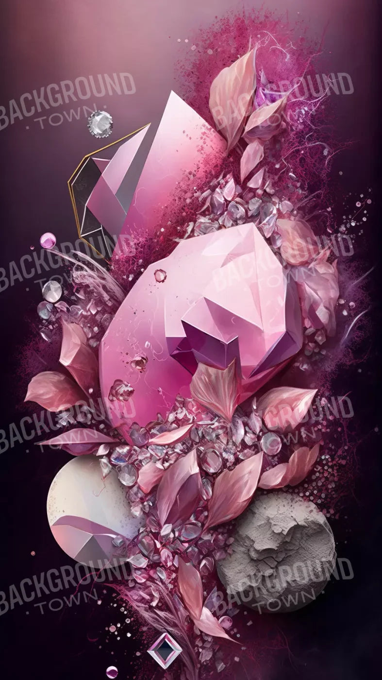 Jewel Abstract In Pink 8X14 Ultracloth ( 96 X 168 Inch ) Backdrop