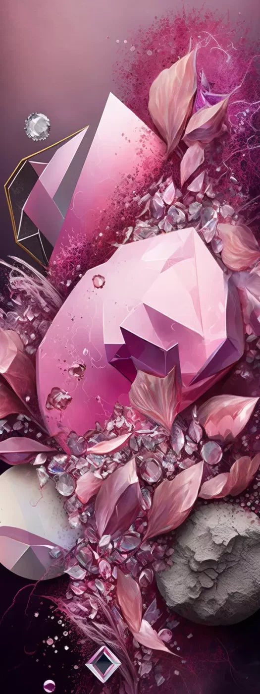 Jewel Abstract In Pink 8X20 Ultracloth ( 96 X 240 Inch ) Backdrop