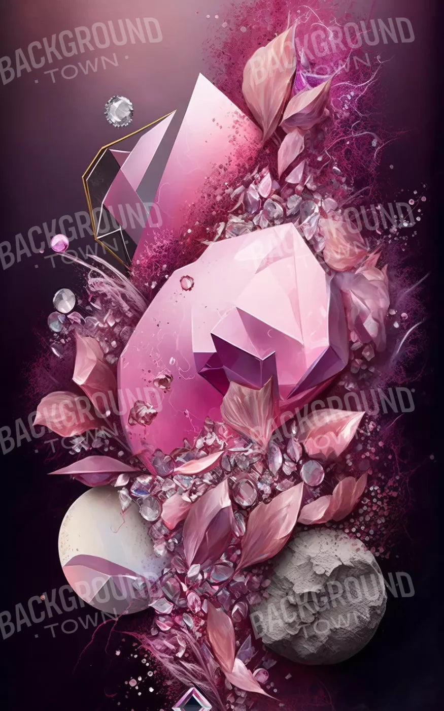 Jewel Abstract In Pink 9X14 Ultracloth ( 108 X 168 Inch ) Backdrop
