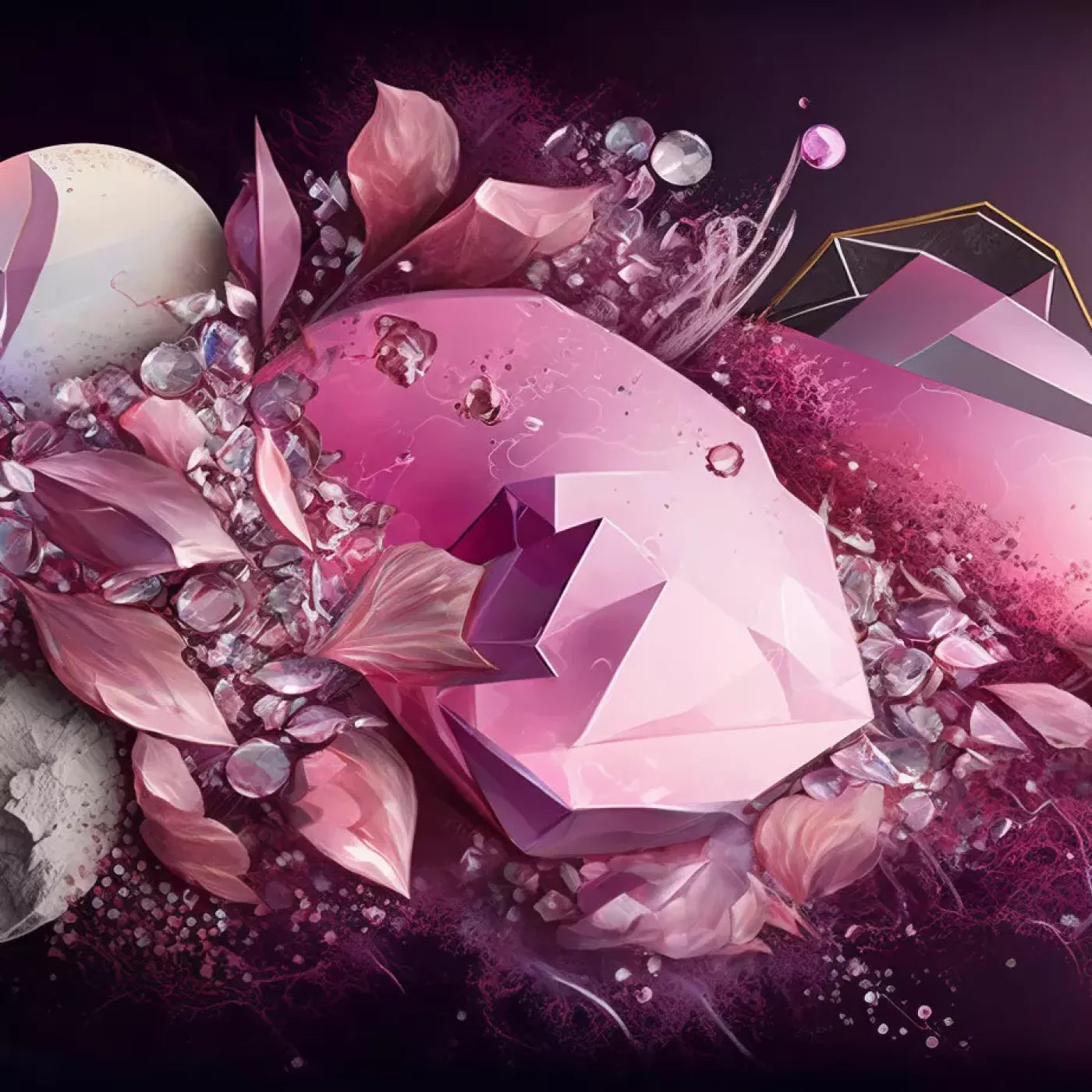 Jewel Abstract In Pink H 10X10 Ultracloth ( 120 X Inch ) Backdrop