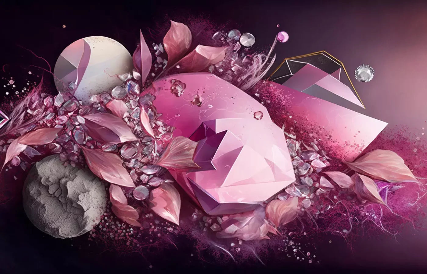 Jewel Abstract In Pink H 12X8 Ultracloth ( 144 X 96 Inch ) Backdrop