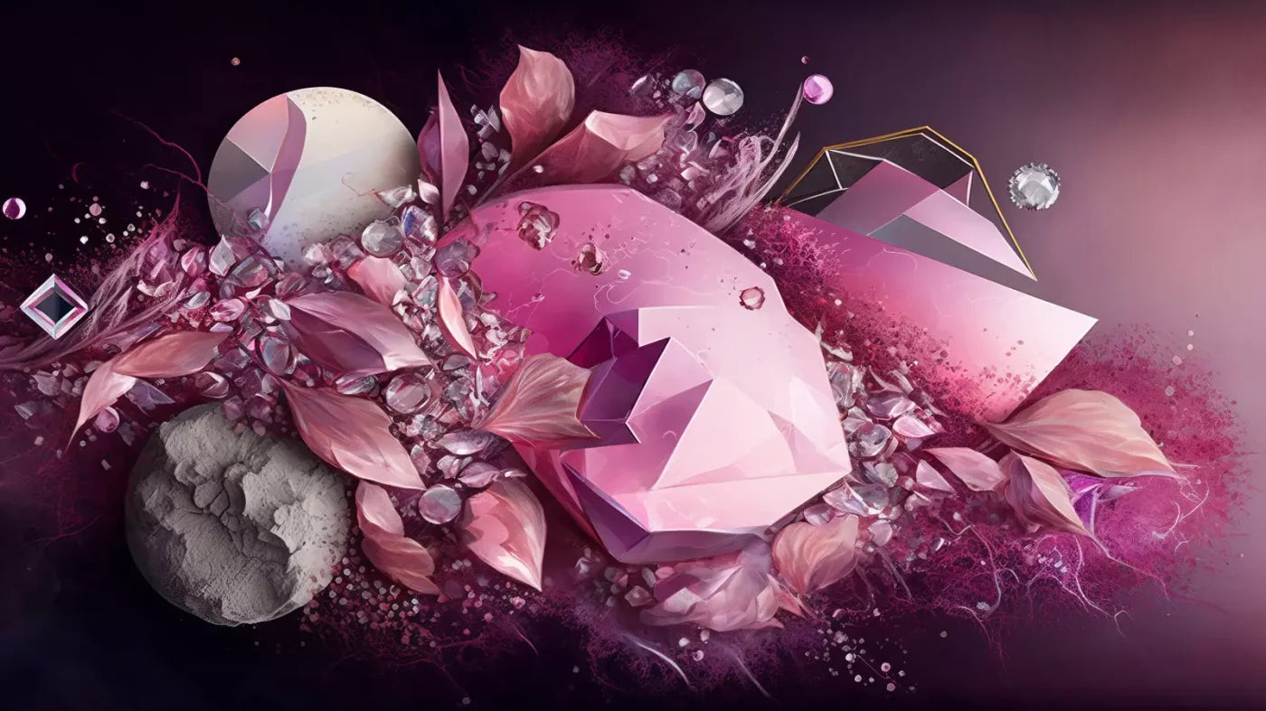 Jewel Abstract In Pink H 14X8 Ultracloth ( 168 X 96 Inch ) Backdrop