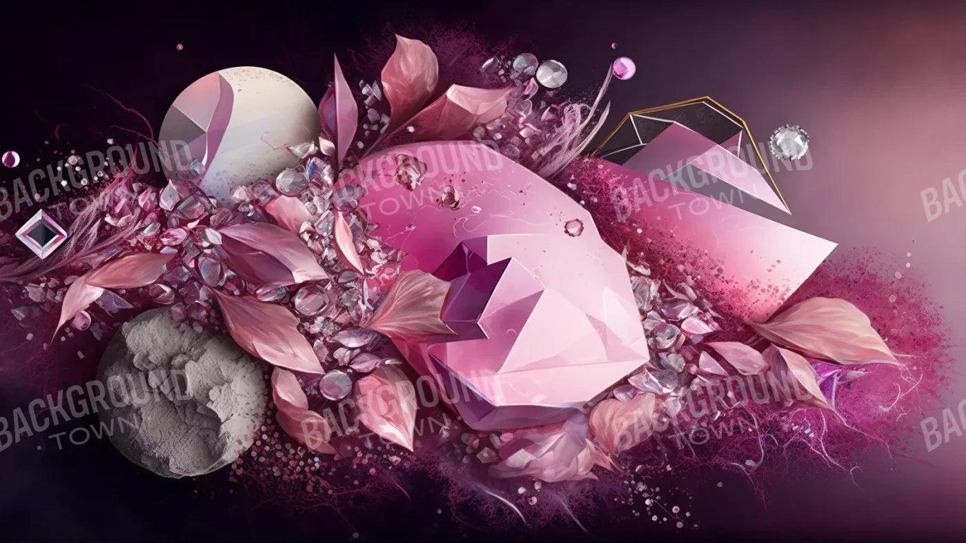 Jewel Abstract In Pink H 14X8 Ultracloth ( 168 X 96 Inch ) Backdrop