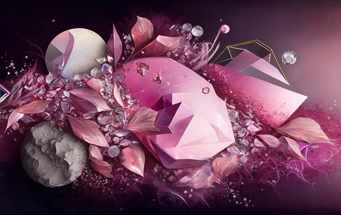Jewel Abstract In Pink H 16X10 Ultracloth ( 192 X 120 Inch ) Backdrop