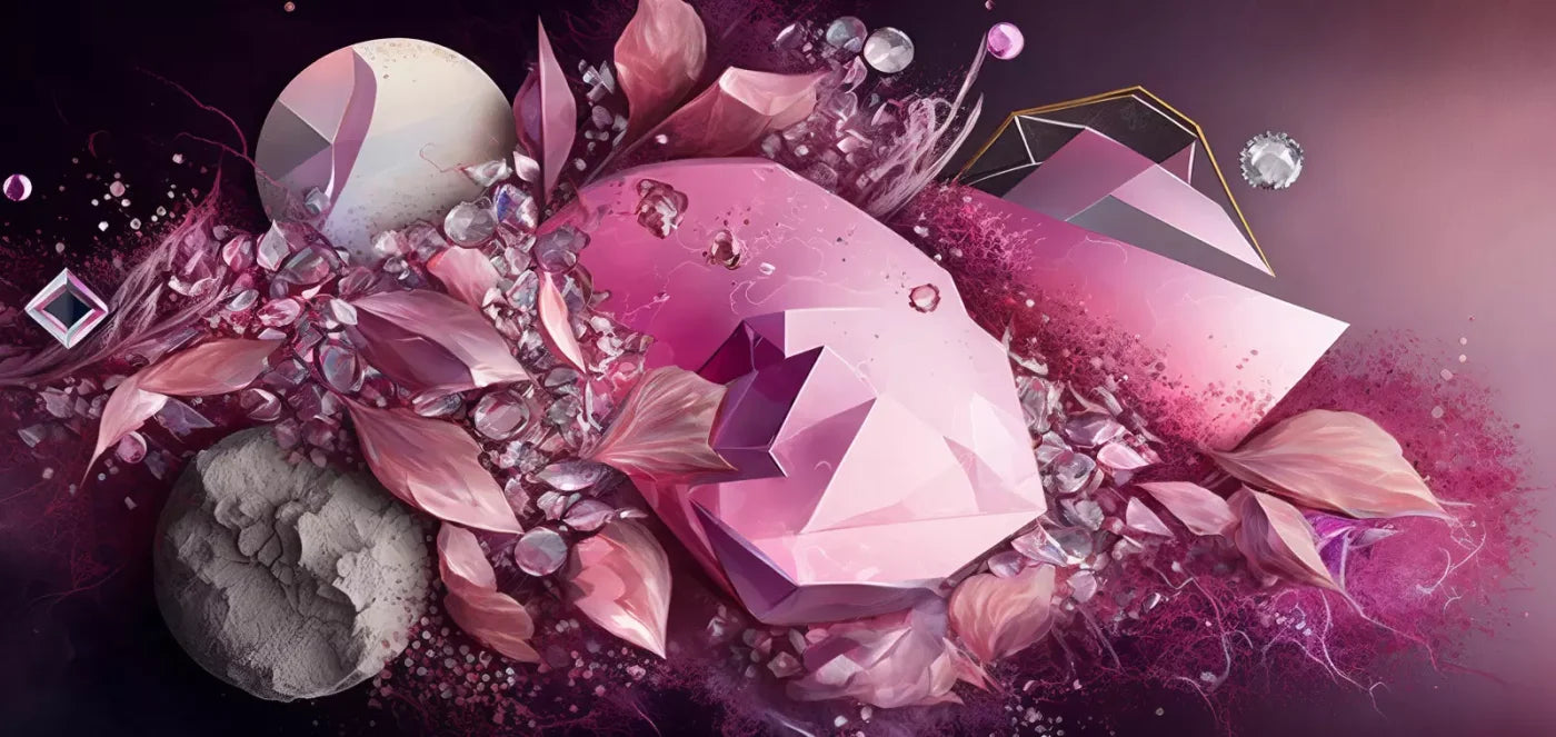 Jewel Abstract In Pink H 16X8 Ultracloth ( 192 X 96 Inch ) Backdrop